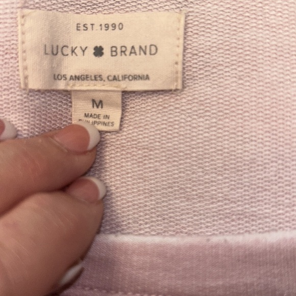 LUCKY🍀BRAND Pink TOP Women’s Medium “LUCKY CALIFORNIA” Lightweight Sweatshirt💗 - Picture 7 of 9
